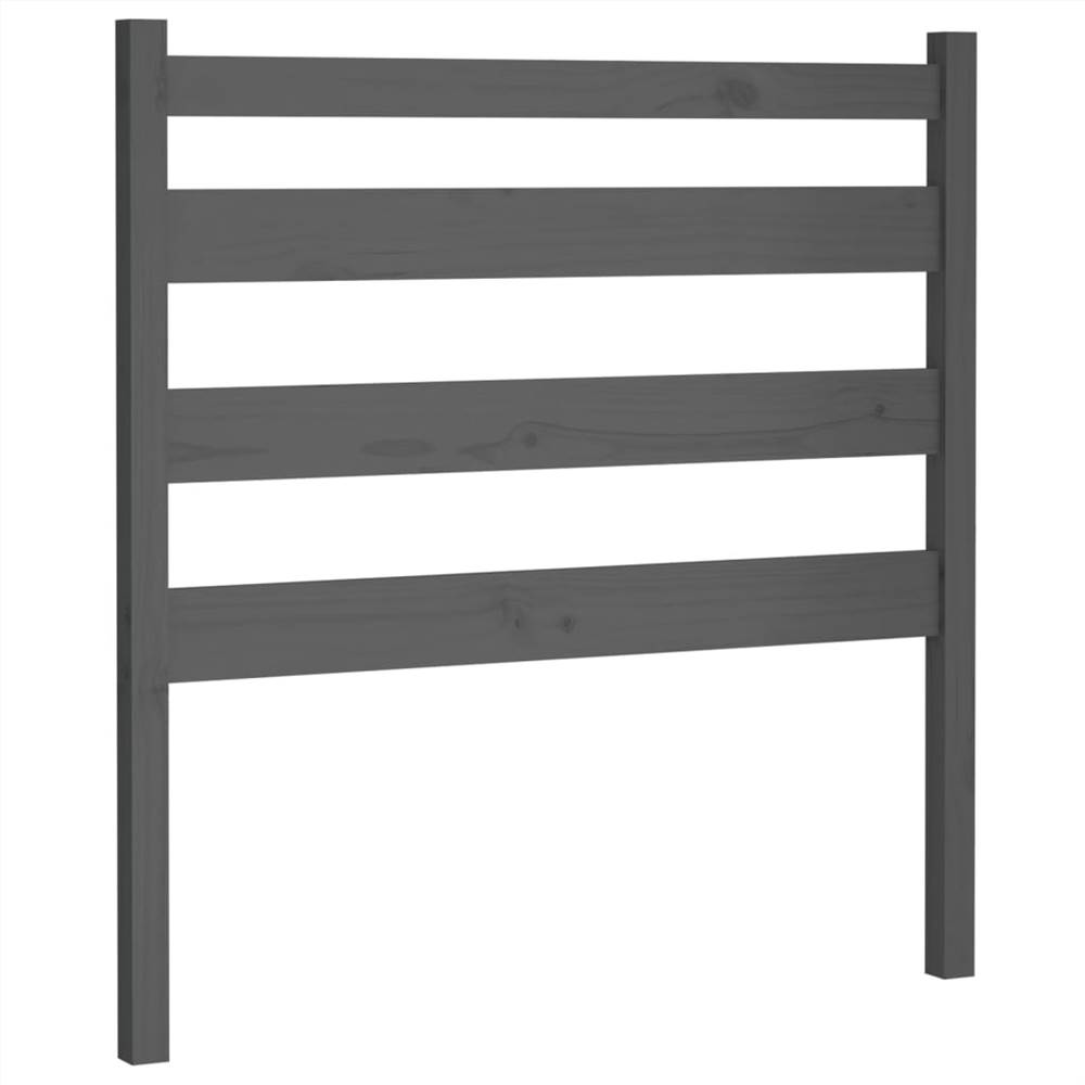 Bed Headboard Grey 81x4x100 cm Solid Wood Pine