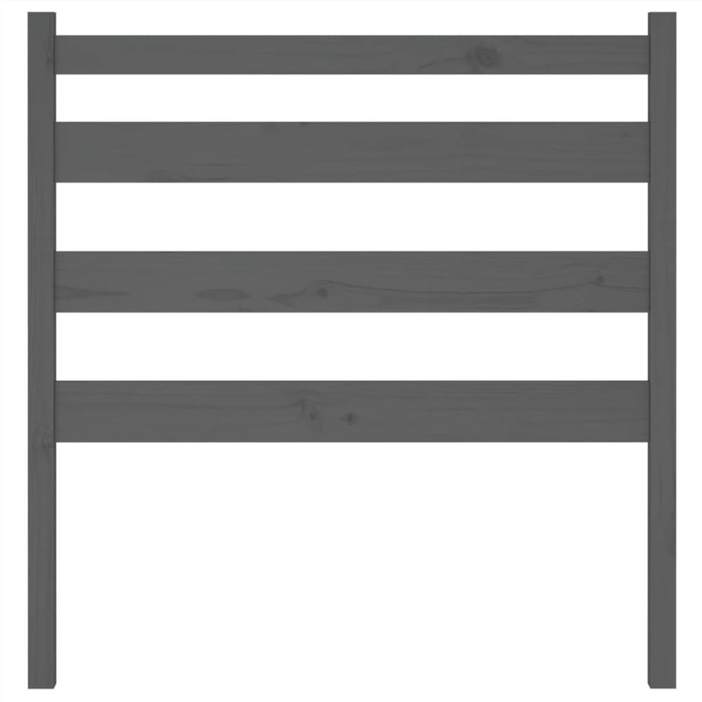 Bed Headboard Grey 81x4x100 cm Solid Wood Pine