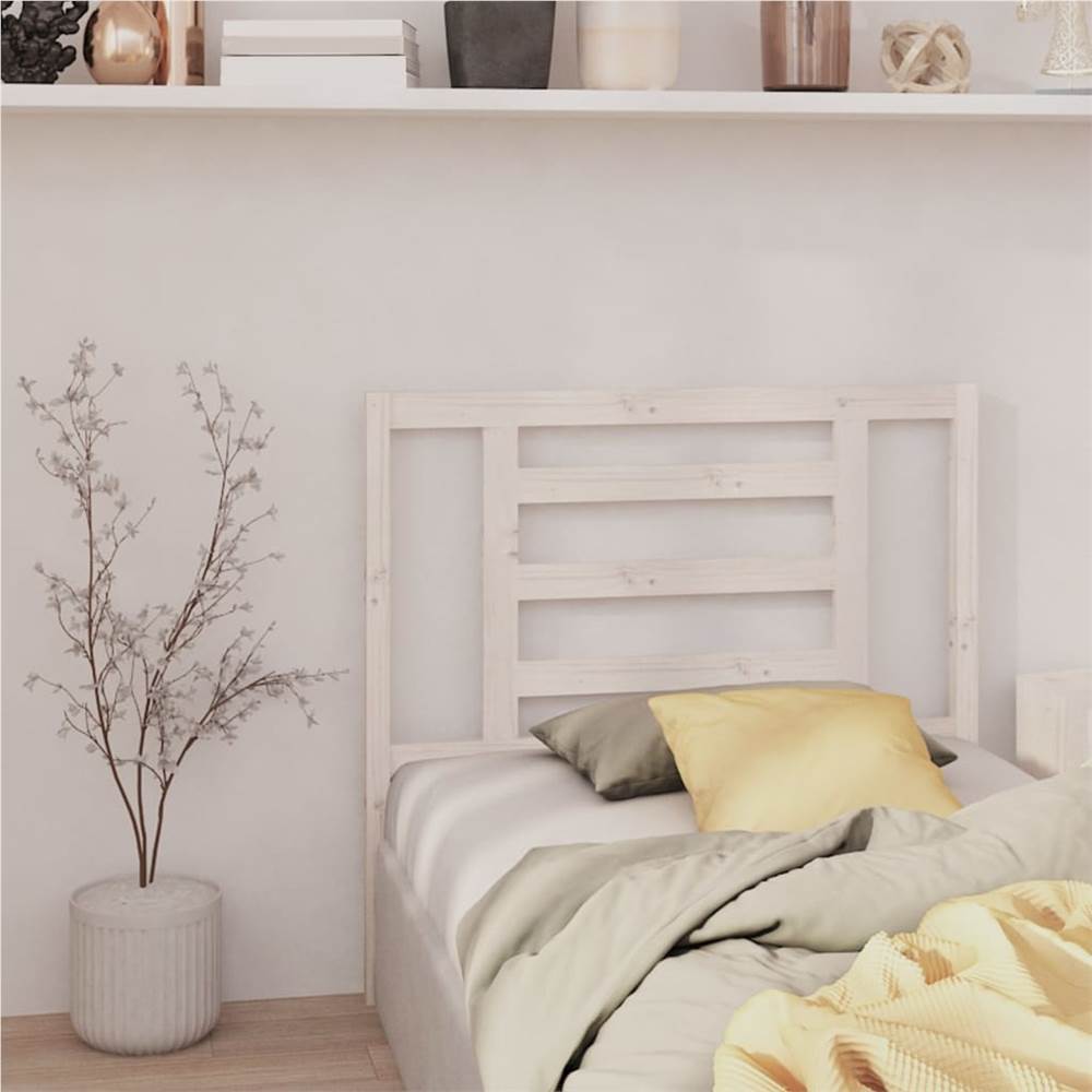 Bed Headboard White 106x4x100 cm Solid Wood Pine