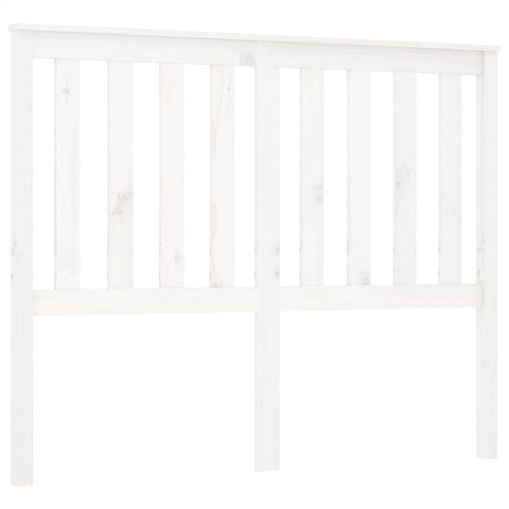 Bed Headboard White 126x6x101 cm Solid Wood Pine