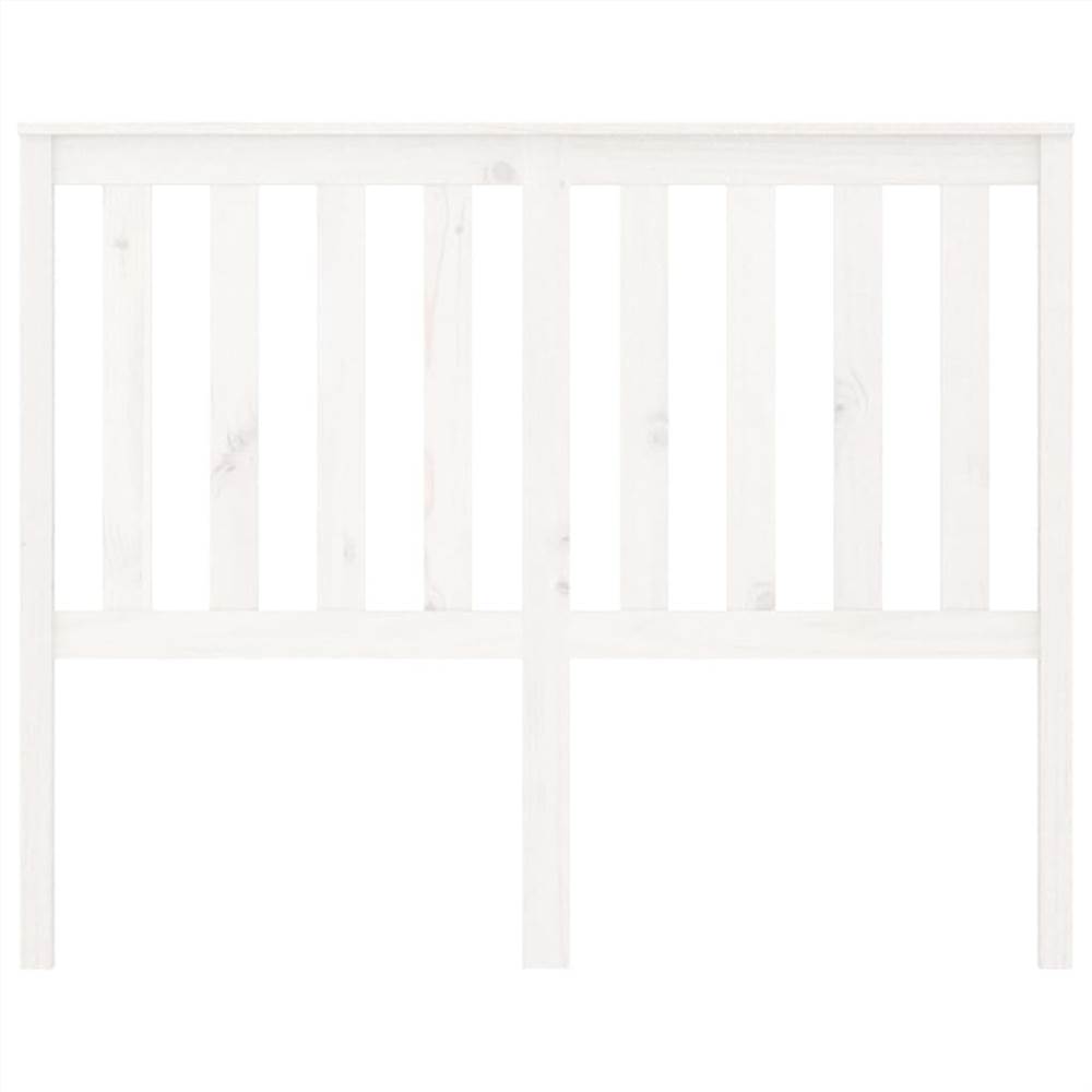Bed Headboard White 126x6x101 cm Solid Wood Pine