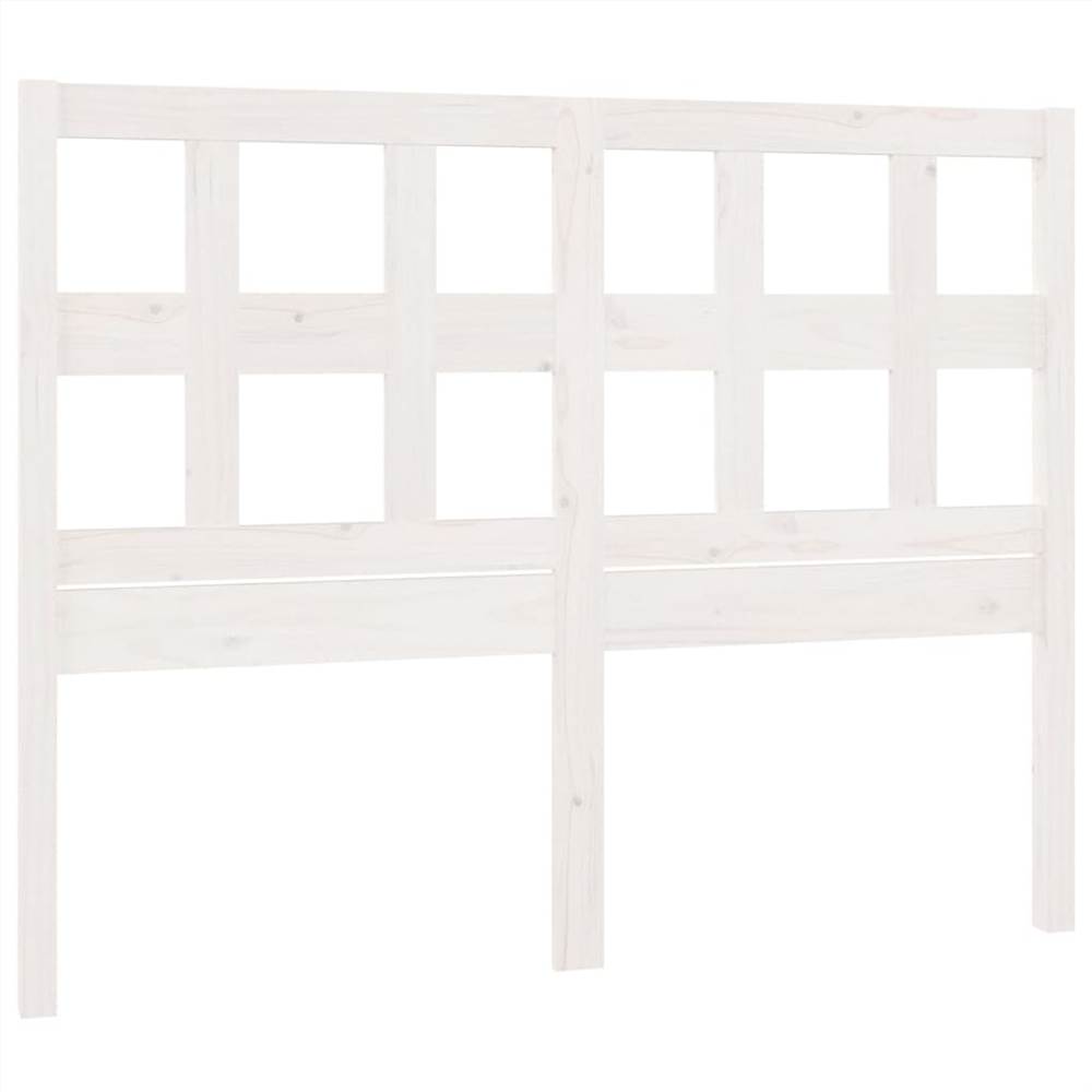 Bed Headboard White 140.5x4x100 cm Solid Wood Pine