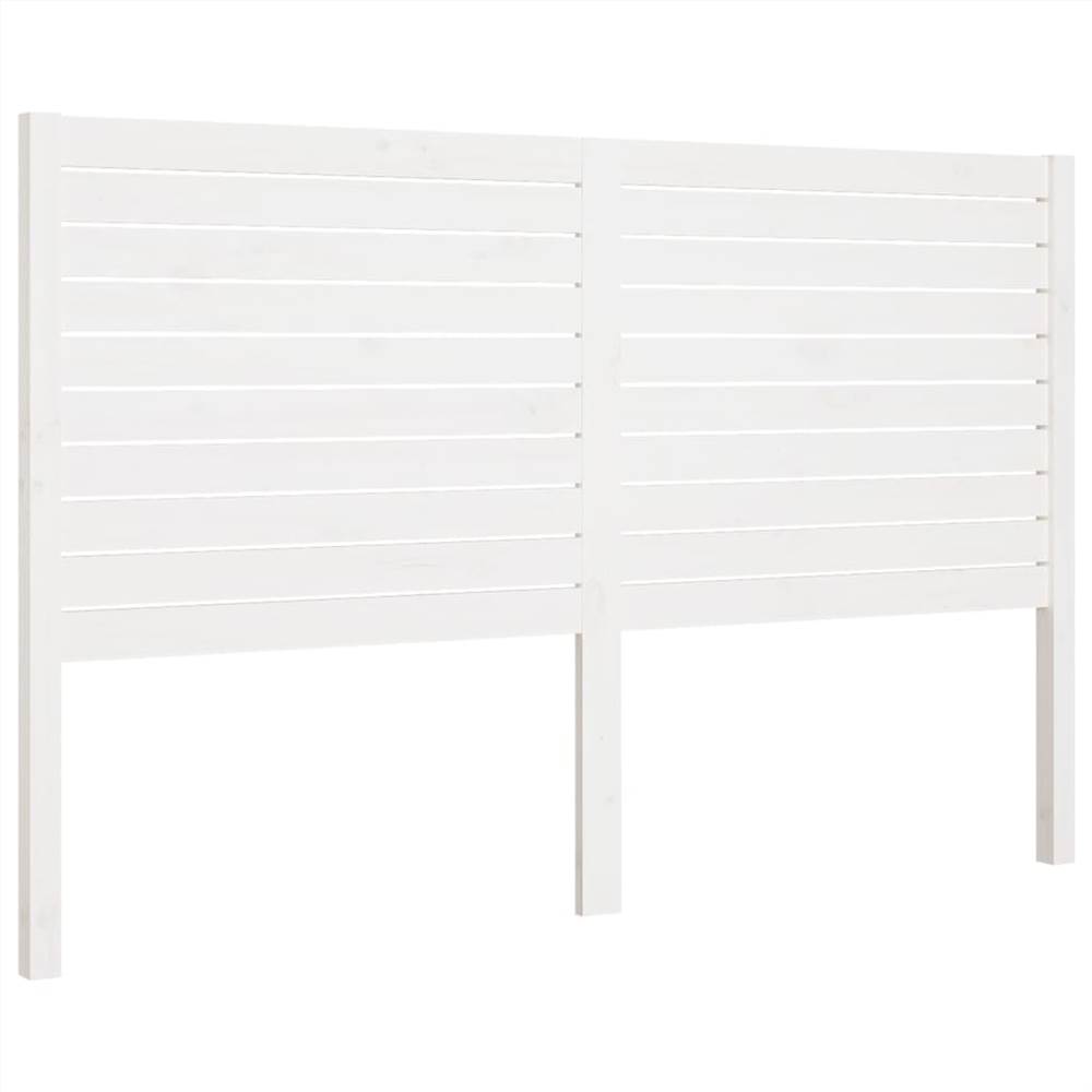 Bed Headboard White 146x4x100 cm Solid Wood Pine