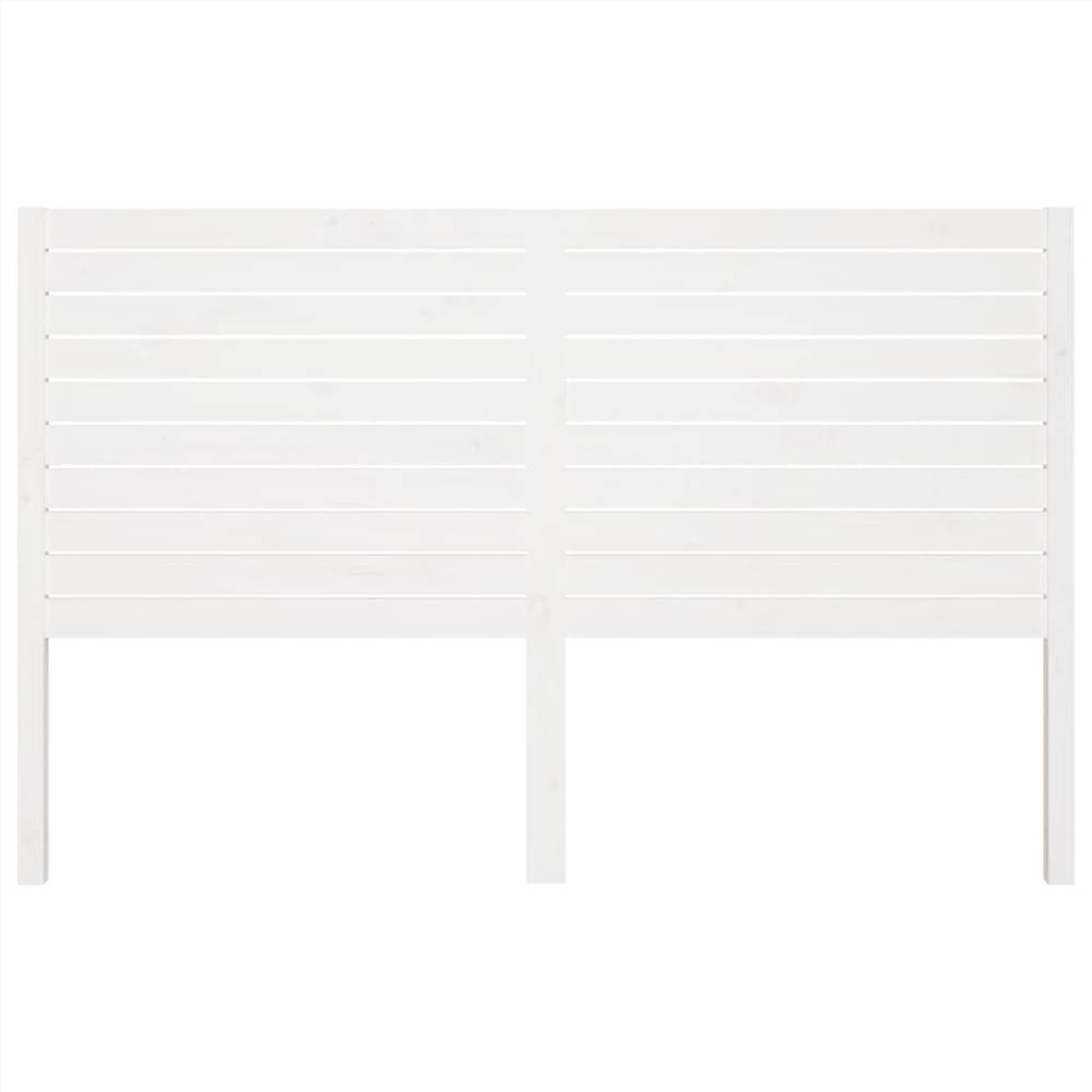 Bed Headboard White 146x4x100 cm Solid Wood Pine