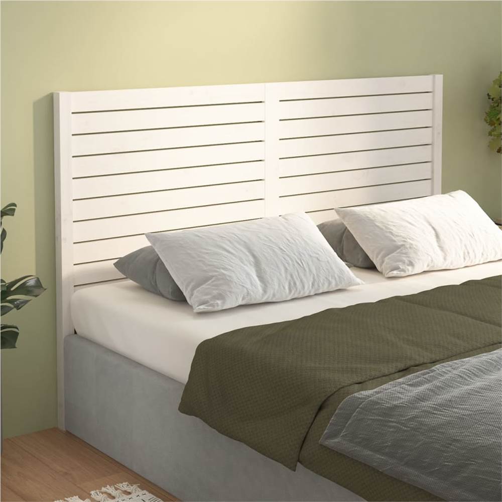 Bed Headboard White 146x4x100 cm Solid Wood Pine