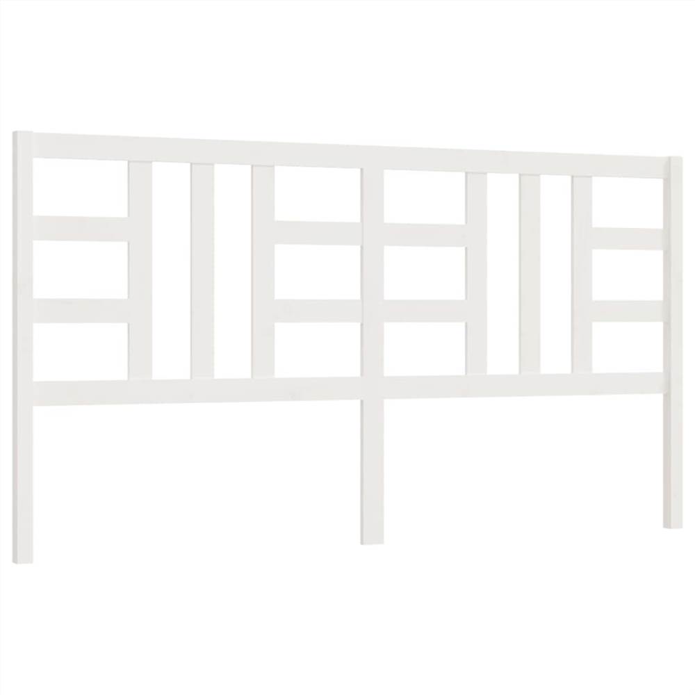 Bed Headboard White 186x4x100 cm Solid Wood Pine