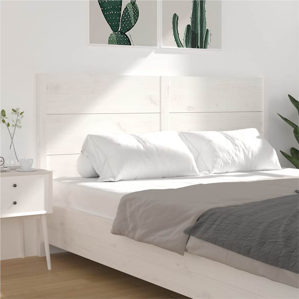 Headboard White 166x4x100 cm Solid Wood Pine