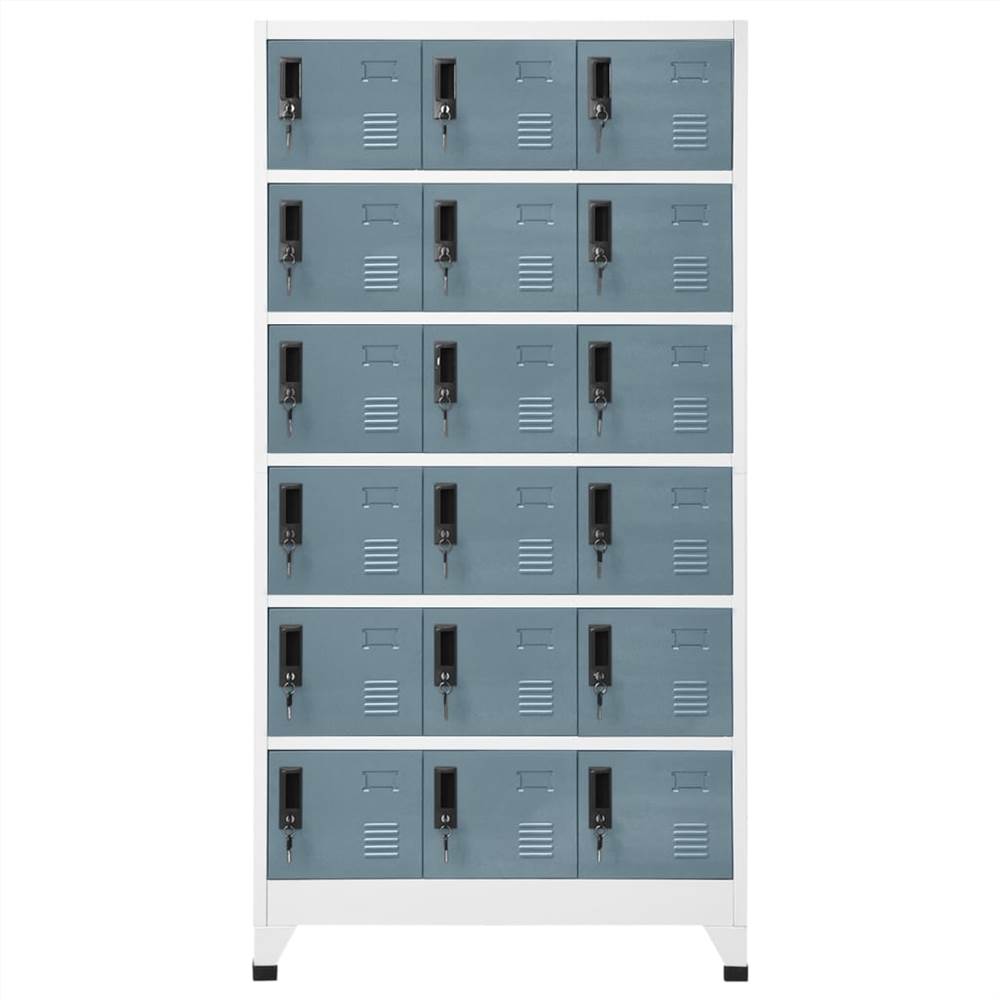Locker Cabinet Light Grey and Dark Grey 90x40x180 cm Steel
