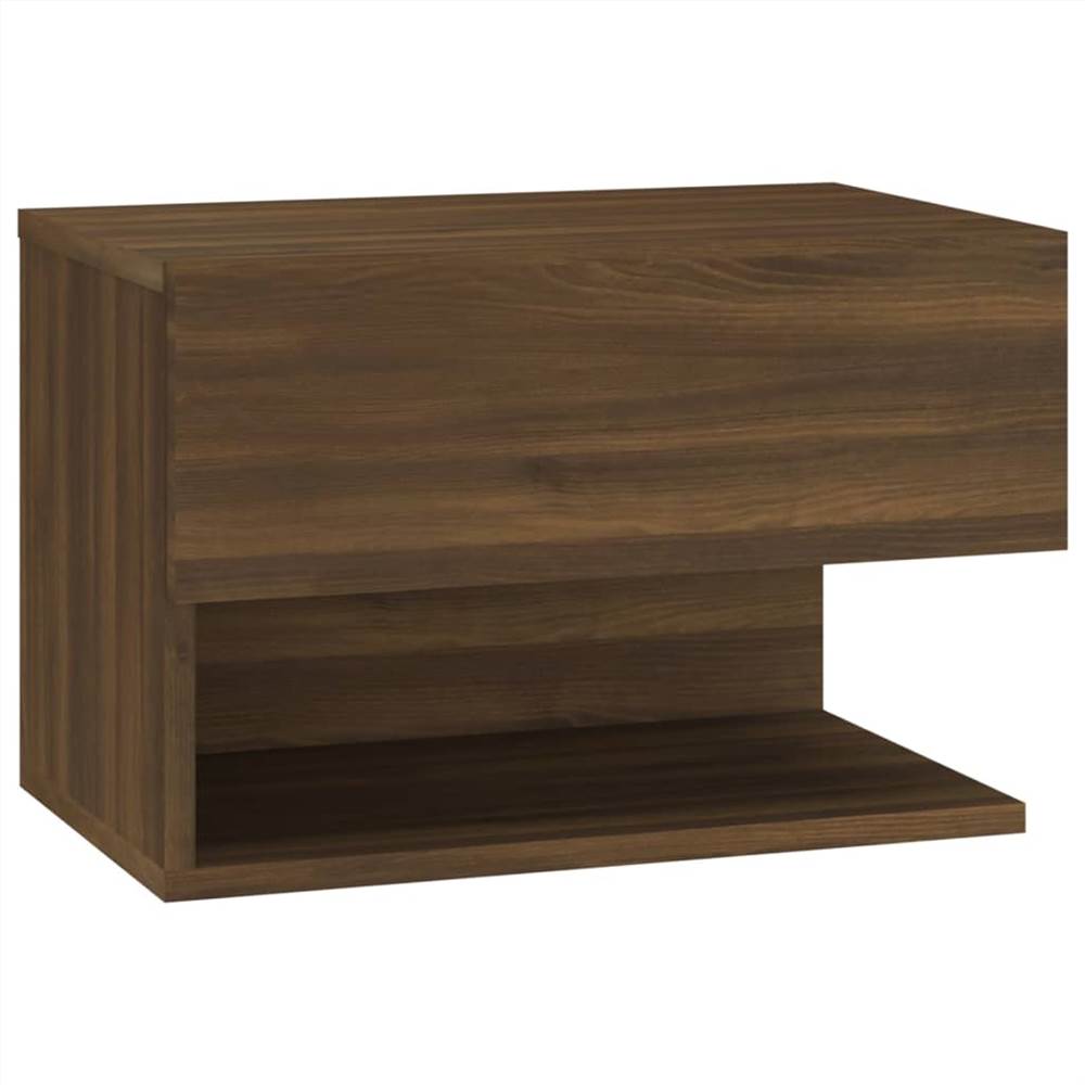 Wall Bedside Cabinet Brown Oak Engineered Wood