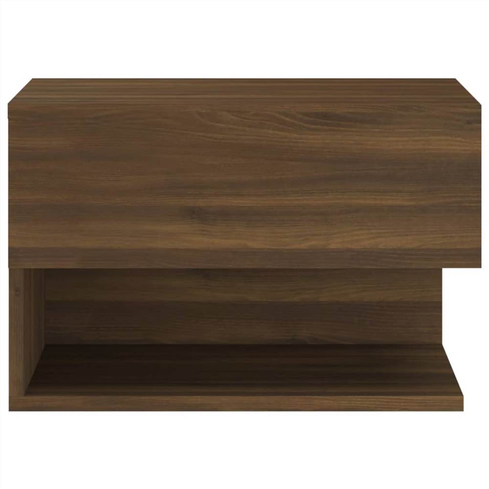 Wall Bedside Cabinet Brown Oak Engineered Wood