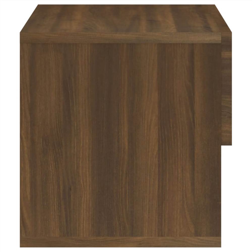 Wall Bedside Cabinet Brown Oak Engineered Wood