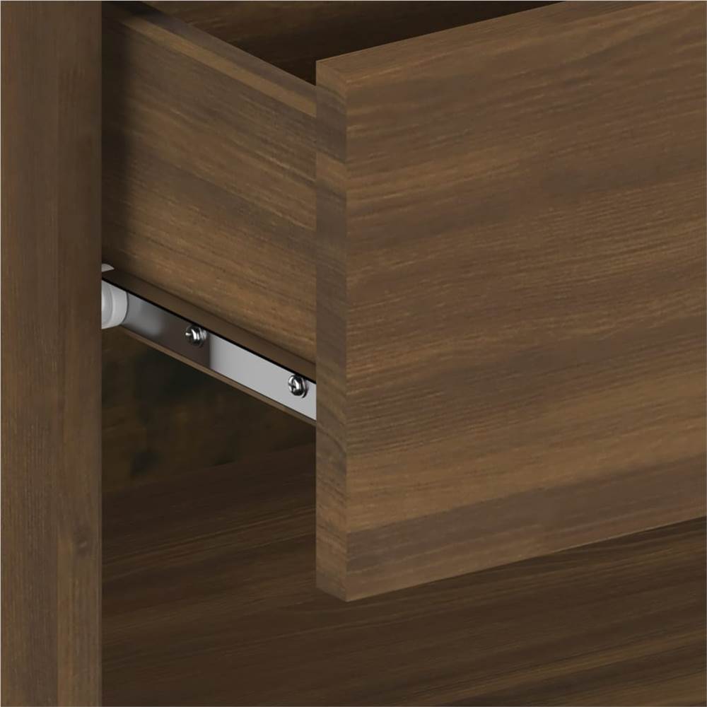 Wall Bedside Cabinet Brown Oak Engineered Wood