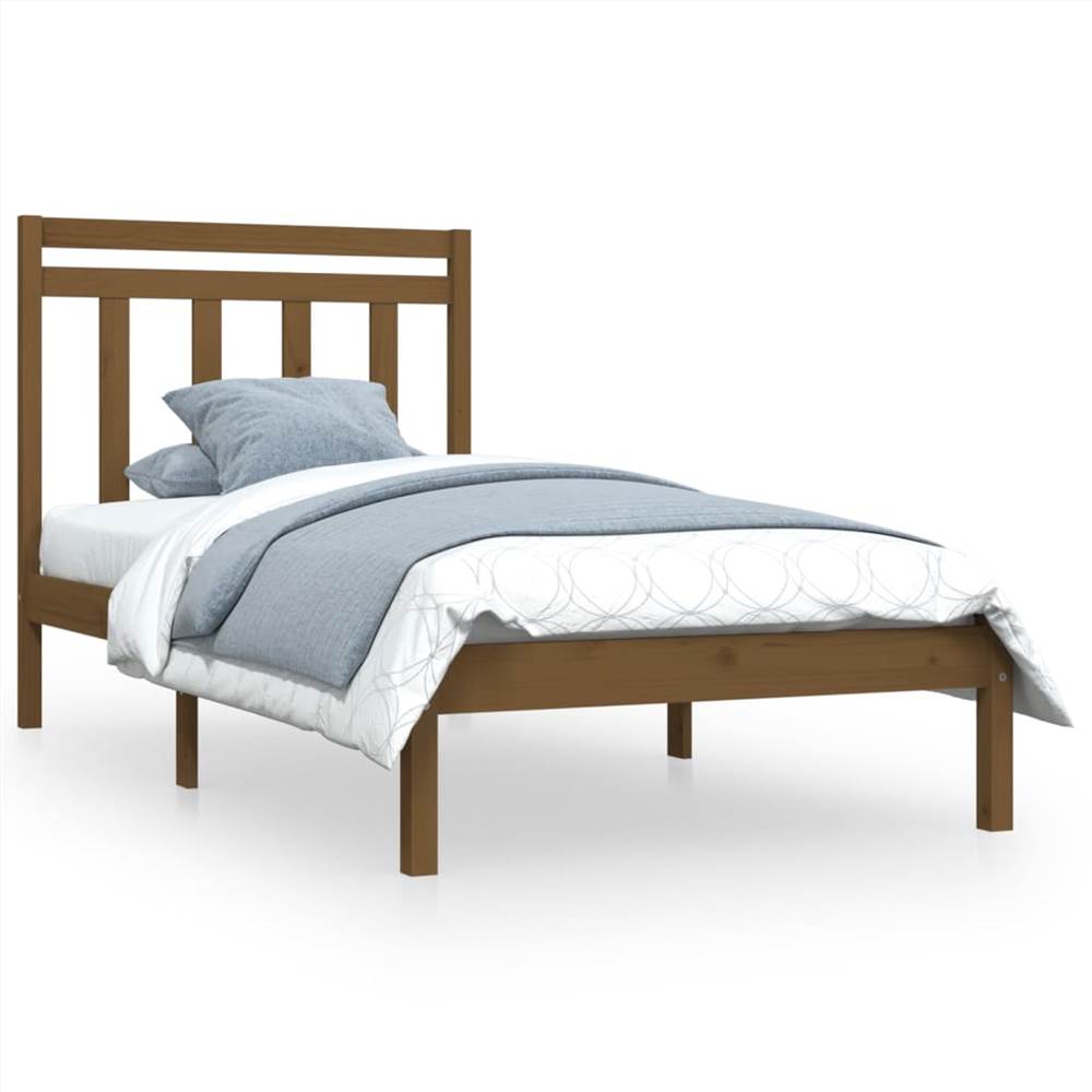 Bed Frame Honey Brown Solid Wood 100x200 cm