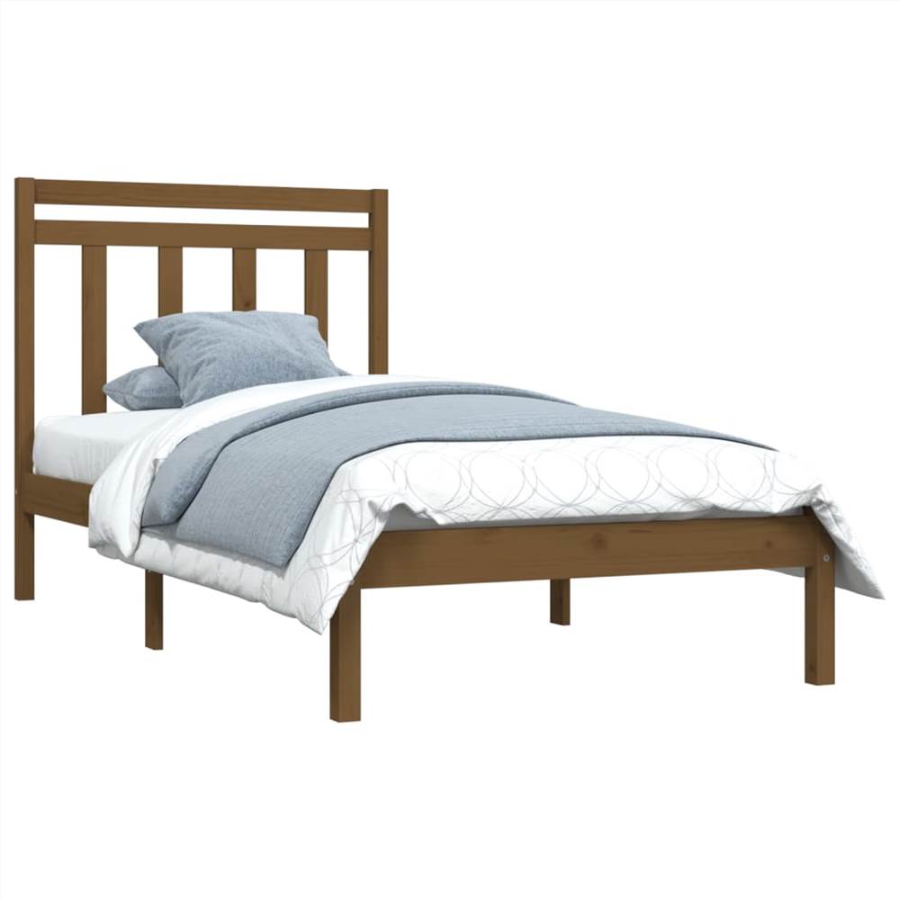 Bed Frame Honey Brown Solid Wood 100x200 cm