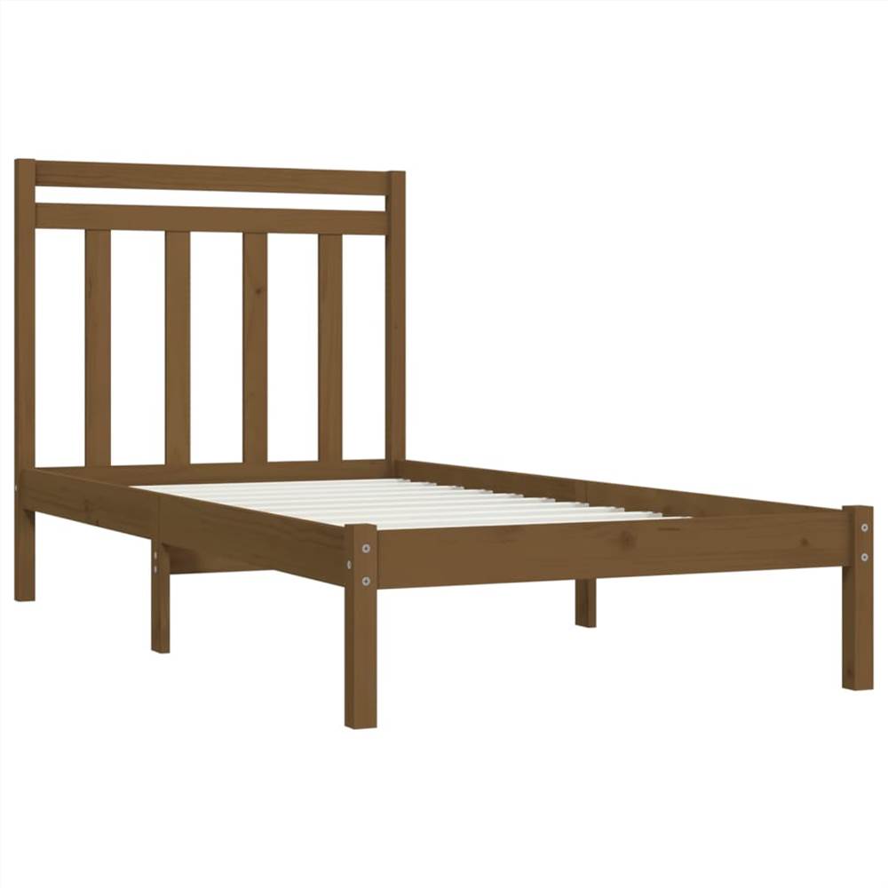 Bed Frame Honey Brown Solid Wood 100x200 cm