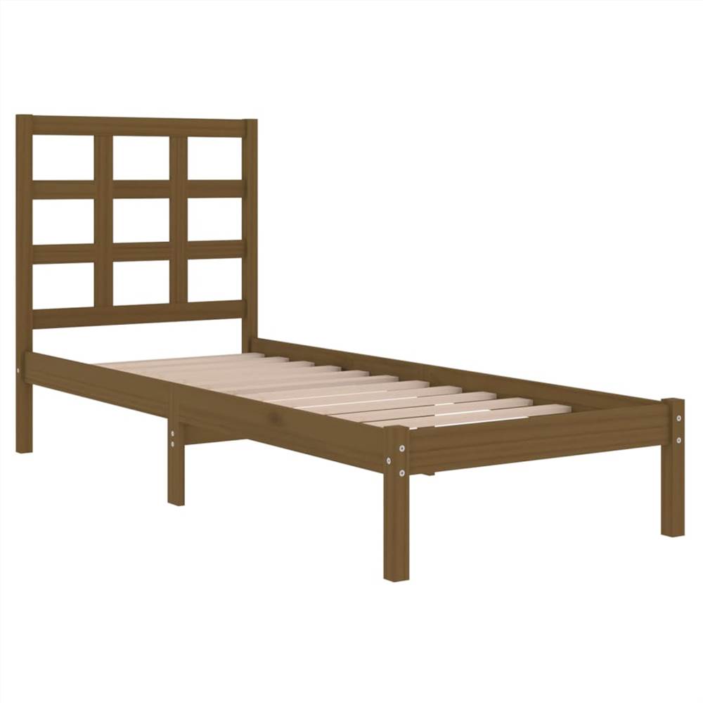 Bed Frame Honey Brown Solid Wood 75x190 cm 2FT6 Small Single