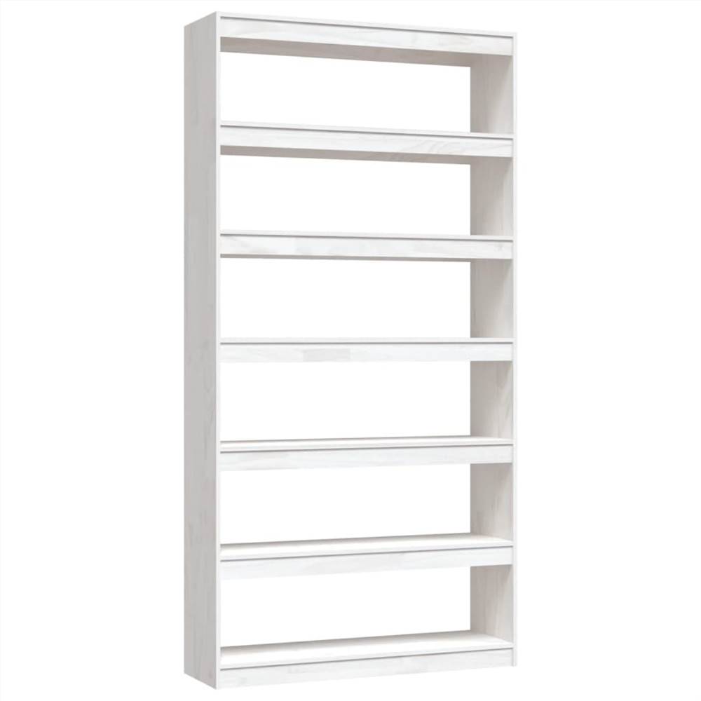 Book Cabinet/Room Divider White 100x30x200 cm Solid Pinewood