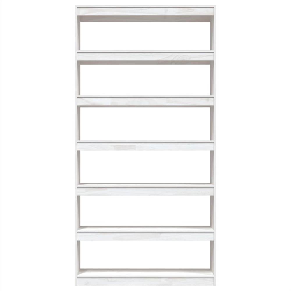 Book Cabinet/Room Divider White 100x30x200 cm Solid Pinewood