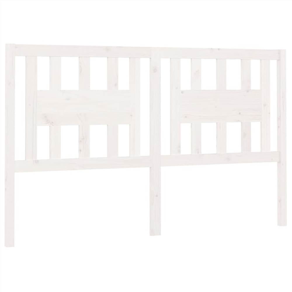 Headboard White 146x4x100 cm Solid Wood Pine