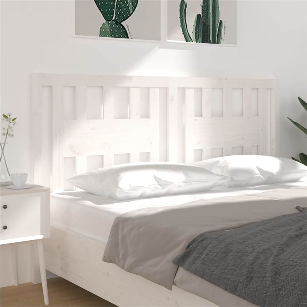 Headboard White 146x4x100 cm Solid Wood Pine