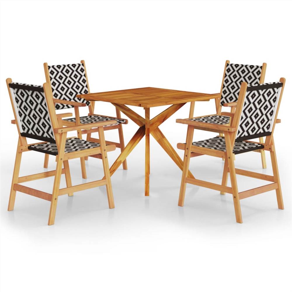 5 Piece Garden Dining Set Solid Wood Acacia
