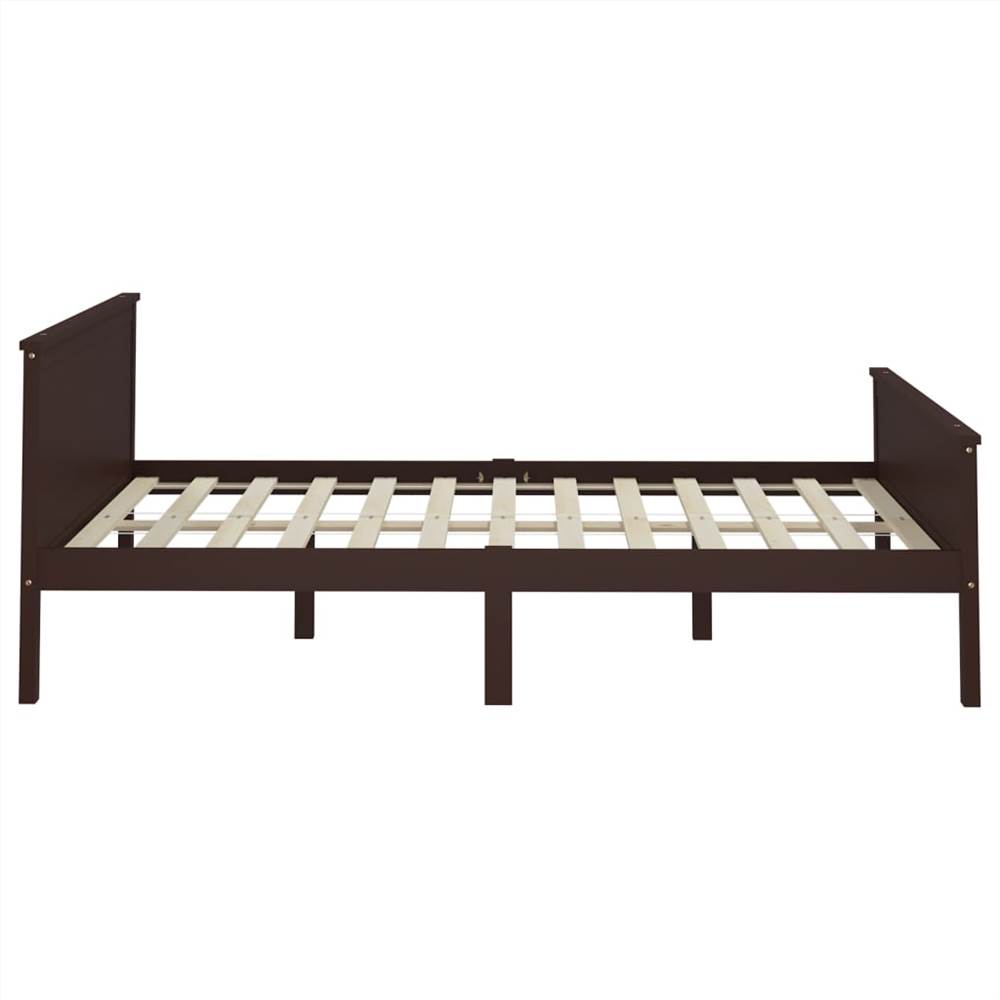 Bed Frame Dark Brown Solid Wood Pine 120x200 cm