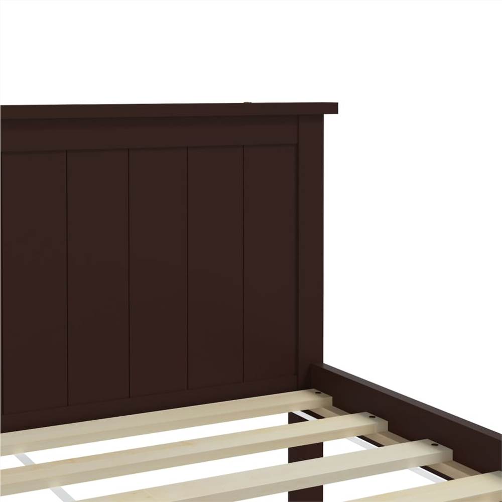 Bed Frame Dark Brown Solid Wood Pine 120x200 cm