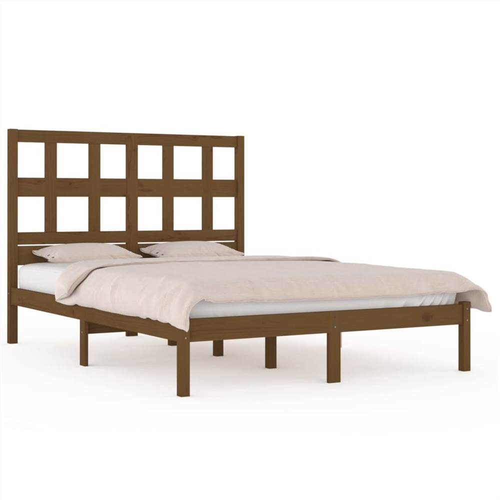 Bed Frame Honey Brown Solid Wood Pine 150x200 cm 5FT King Size