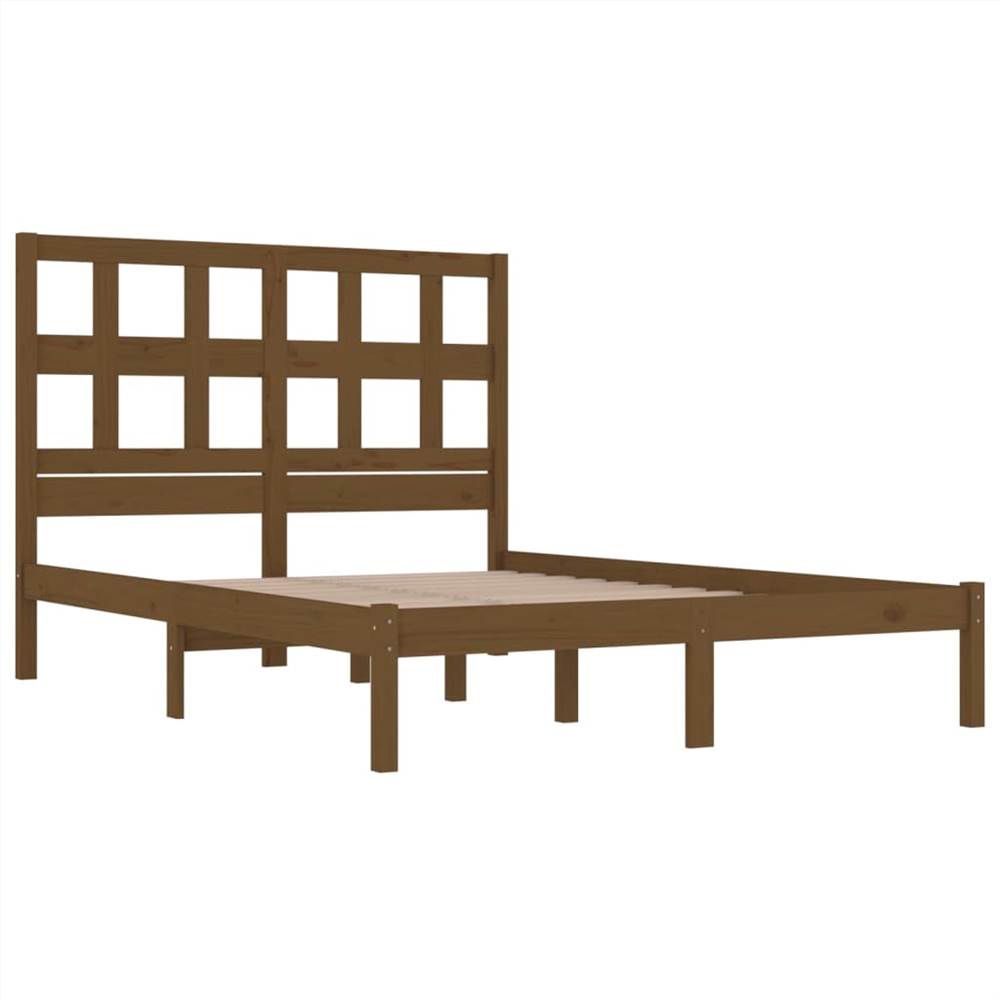 Bed Frame Honey Brown Solid Wood Pine 150x200 cm 5FT King Size