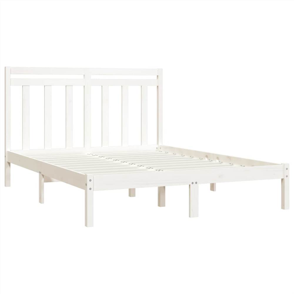 Bed Frame White Solid Wood 120x200 cm