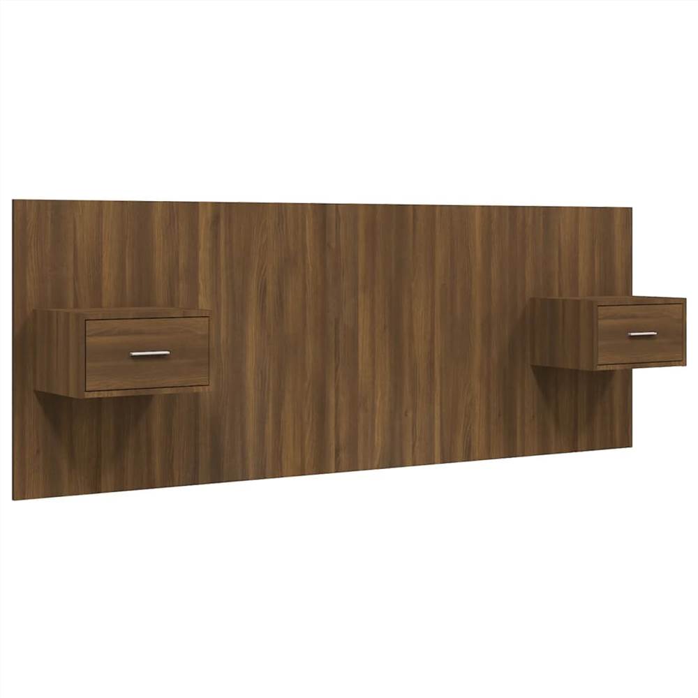 Bed Headboard with Cabinets Brown Oak Engineered Wood