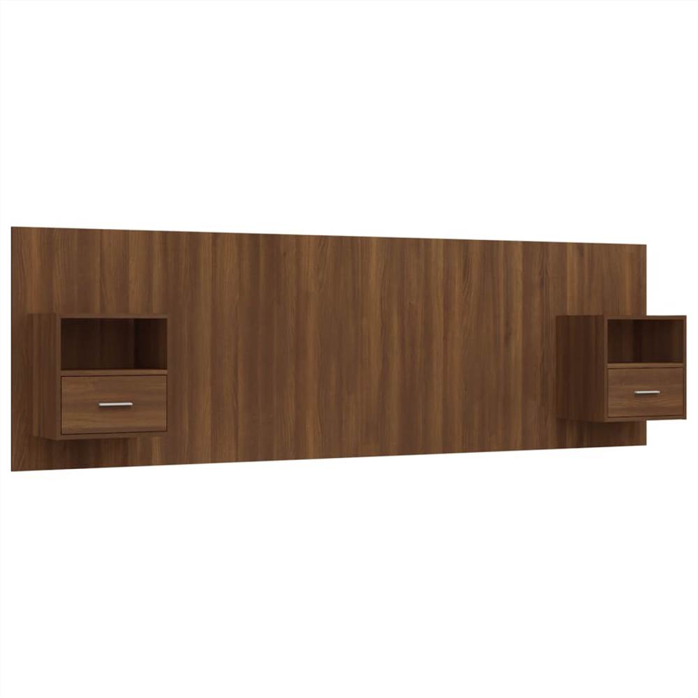 Bed Headboard with Cabinets Brown Oak Engineered Wood