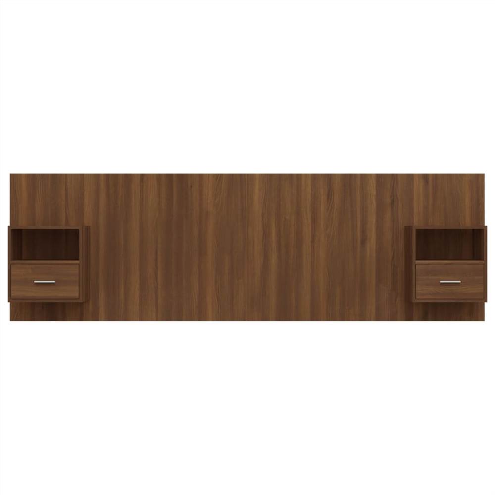 Bed Headboard with Cabinets Brown Oak Engineered Wood