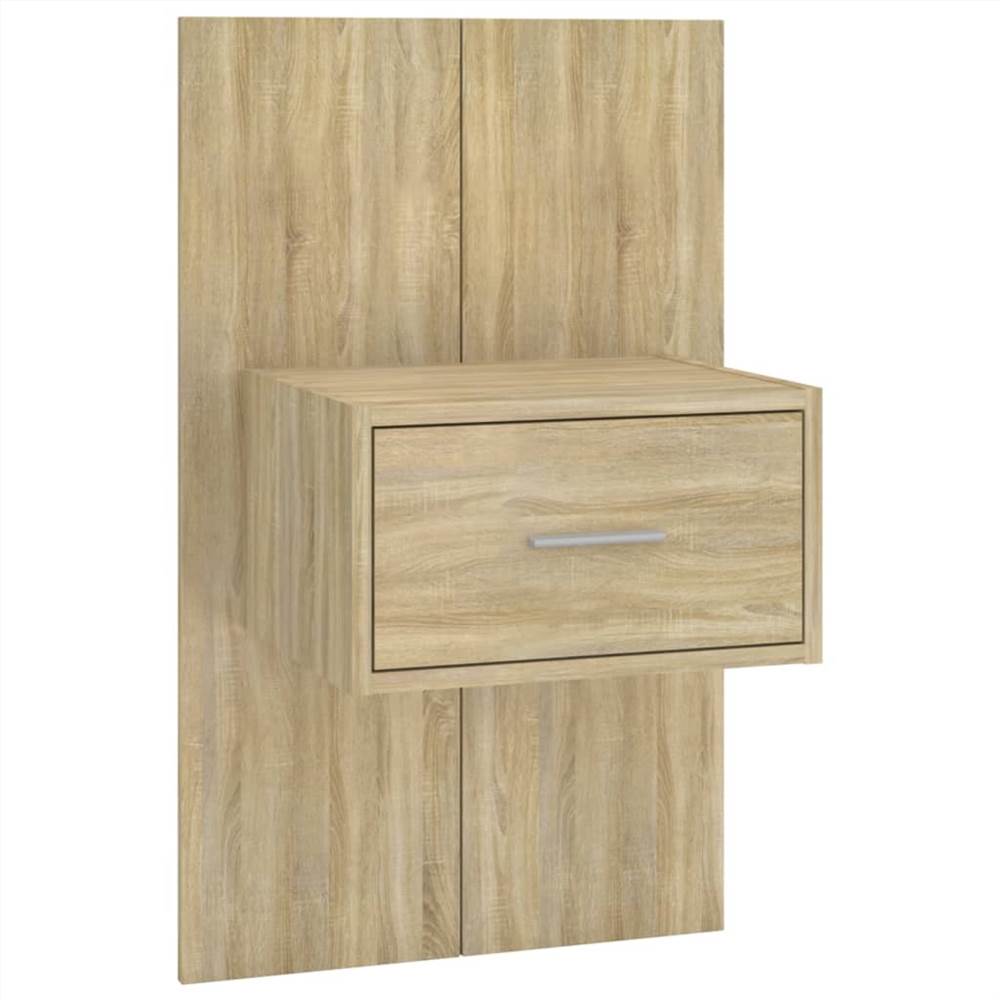 Bed Headboard with Cabinets Sonoma Oak Engineered Wood