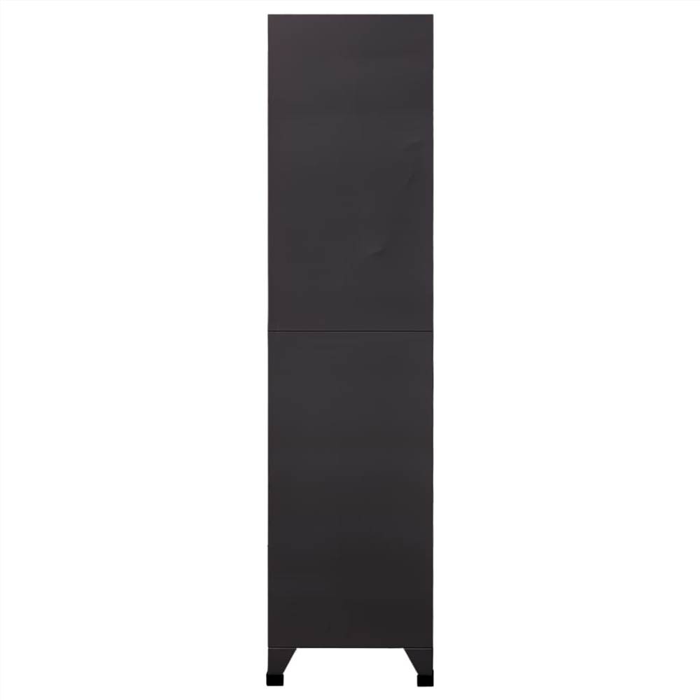 Locker Cabinet Anthracite and Red 90x45x180 cm Steel