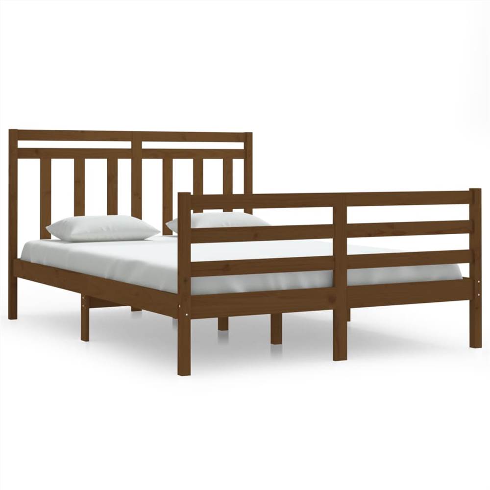 Bed Frame Honey Brown Solid Wood 140x200 cm