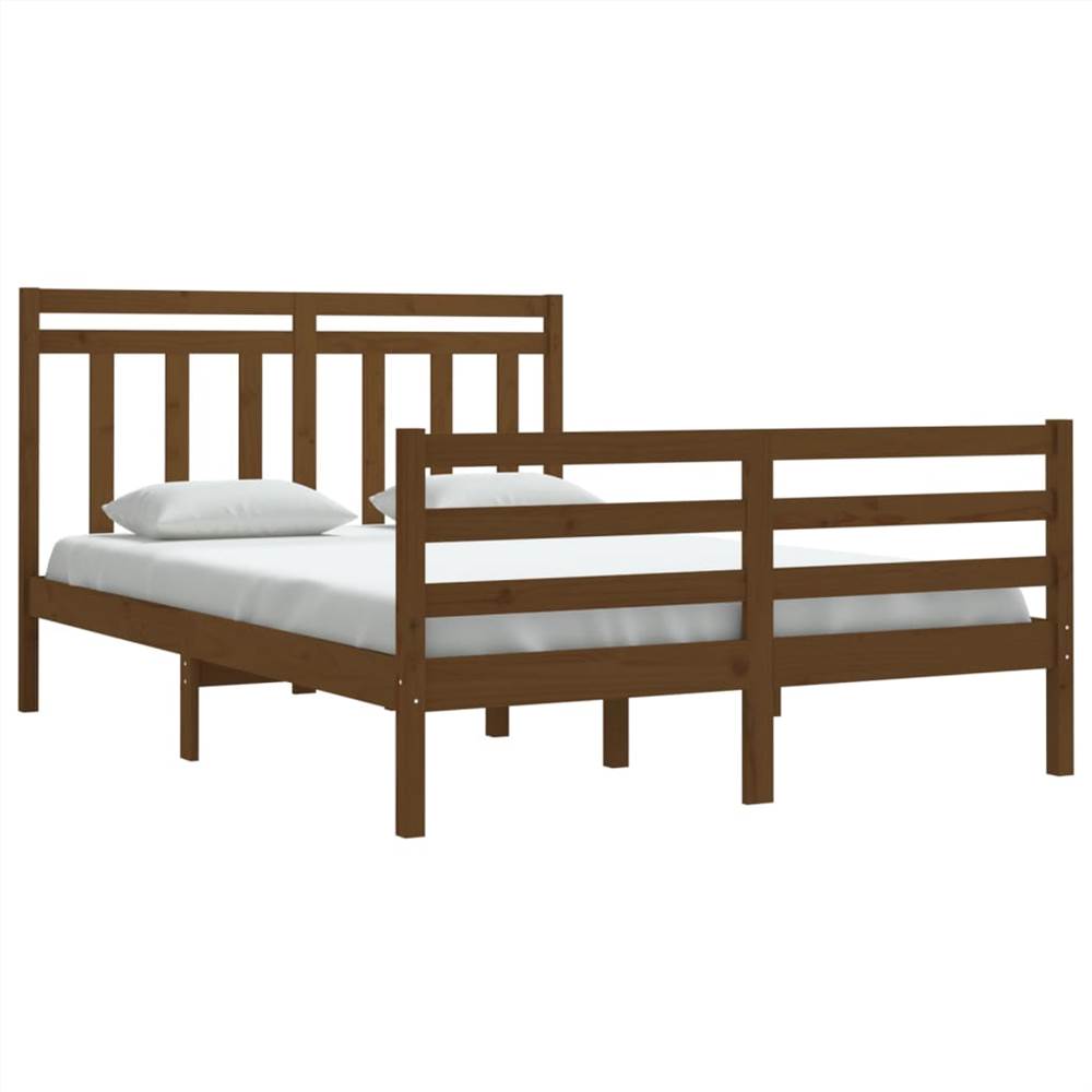 Bed Frame Honey Brown Solid Wood 140x200 cm