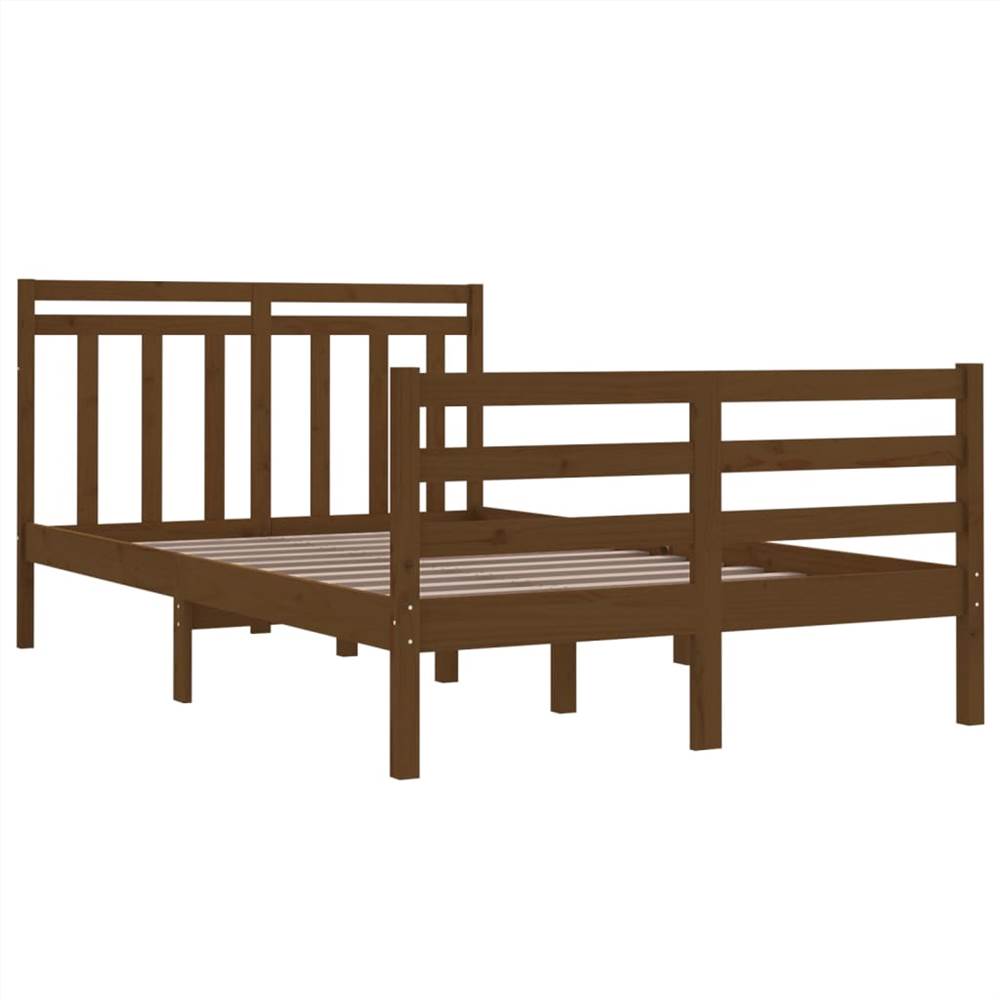 Bed Frame Honey Brown Solid Wood 140x200 cm