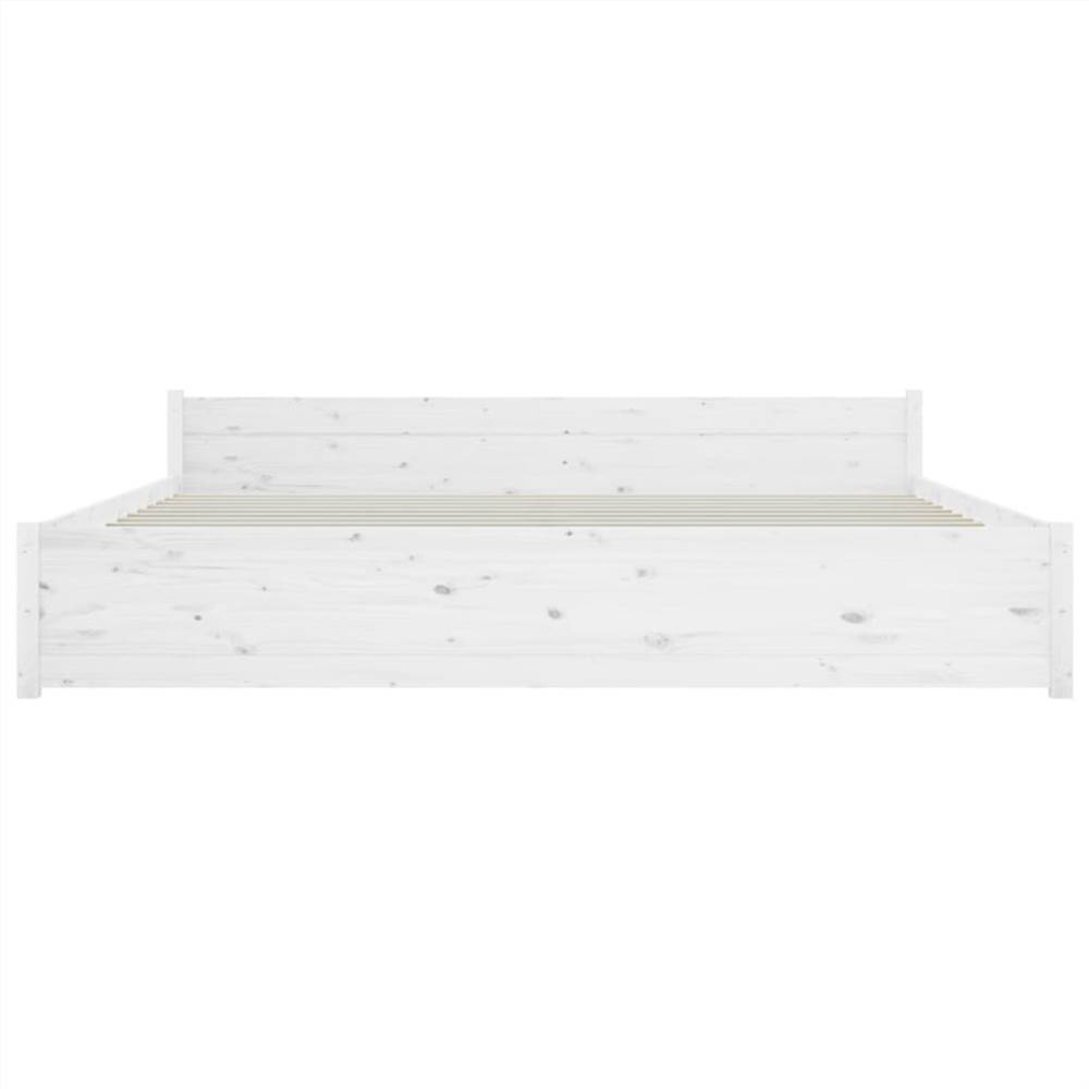 Bed Frame White Solid Wood 180x200 cm 6FT Super King