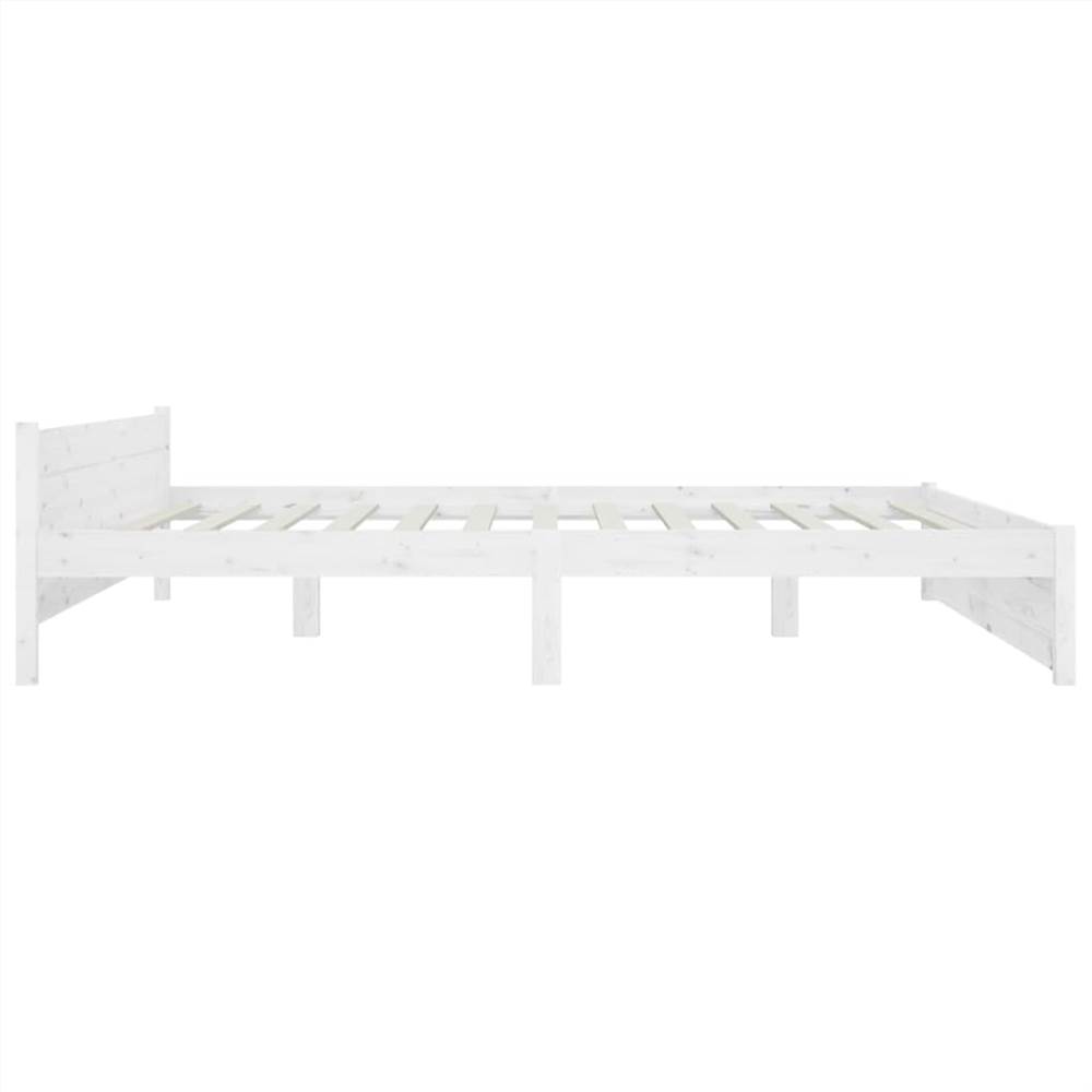 Bed Frame White Solid Wood 180x200 cm 6FT Super King