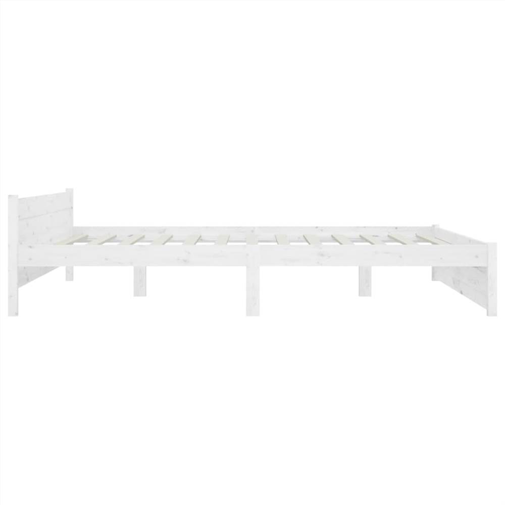 Bed Frame White Solid Wood 200x200 cm