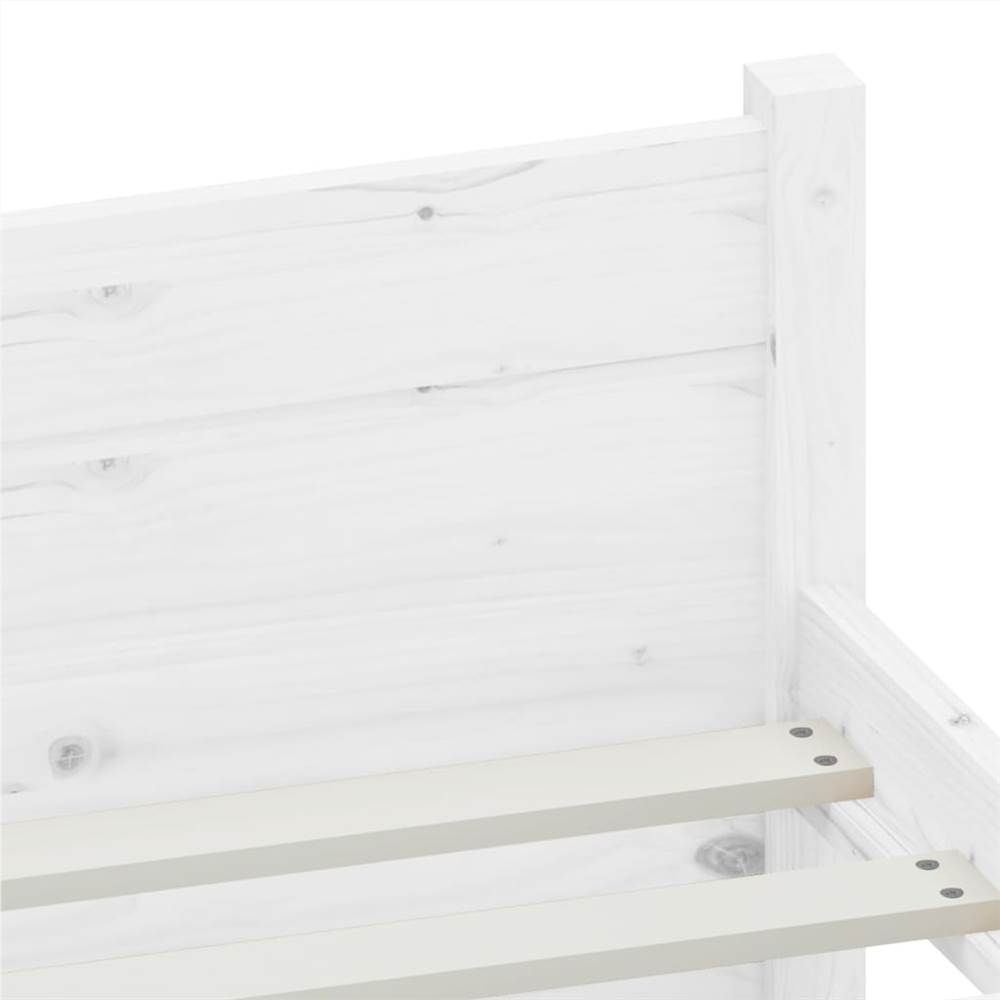 Bed Frame White Solid Wood 200x200 cm