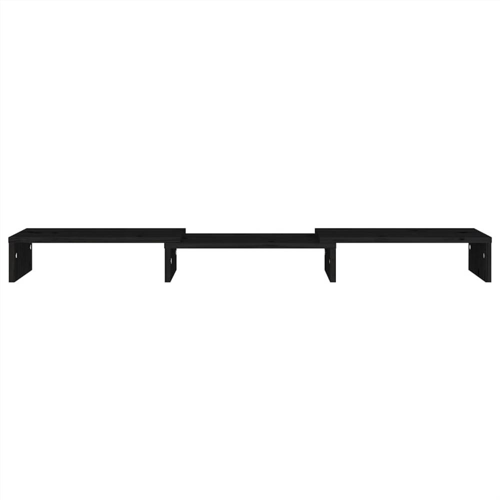 Monitor Stand Black 80x24x10.5 cm Solid Wood Pine