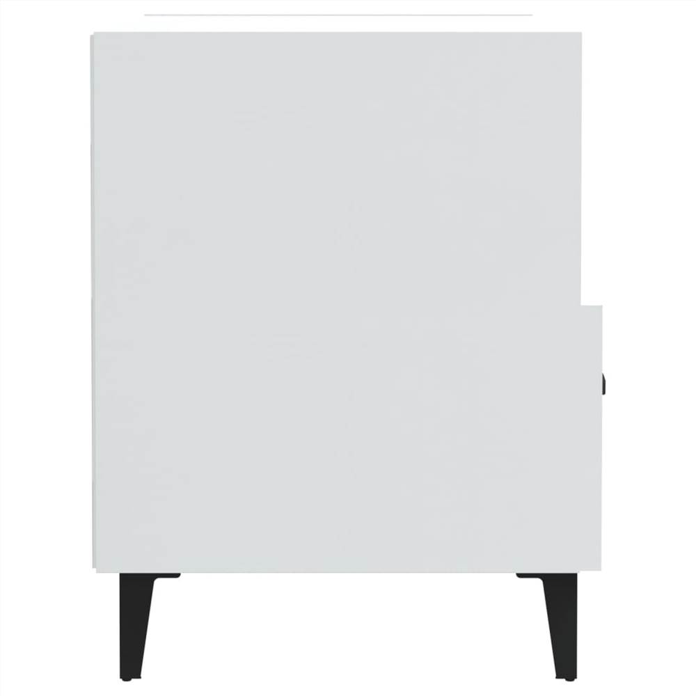 Bedside Cabinets 2 pcs High Gloss White Engineered Wood