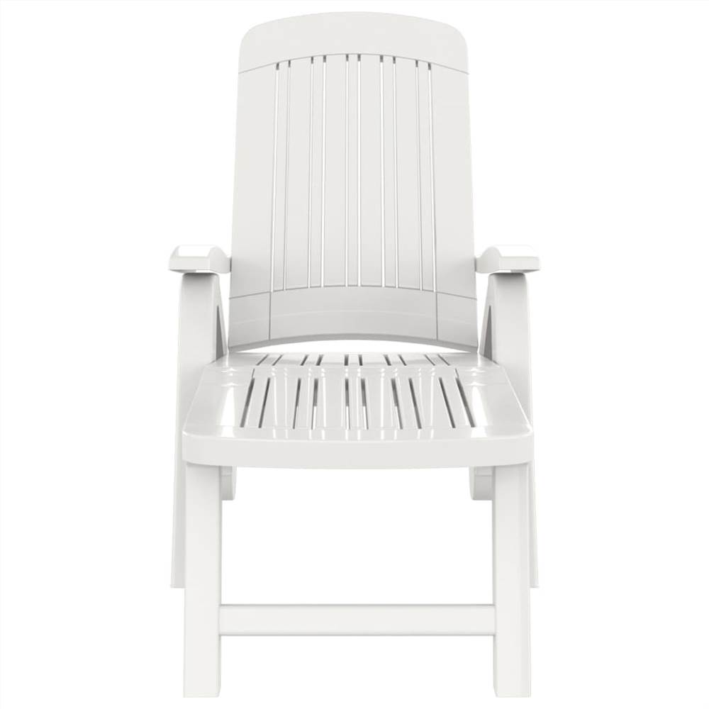 Folding Sun Lounger Polypropylene White