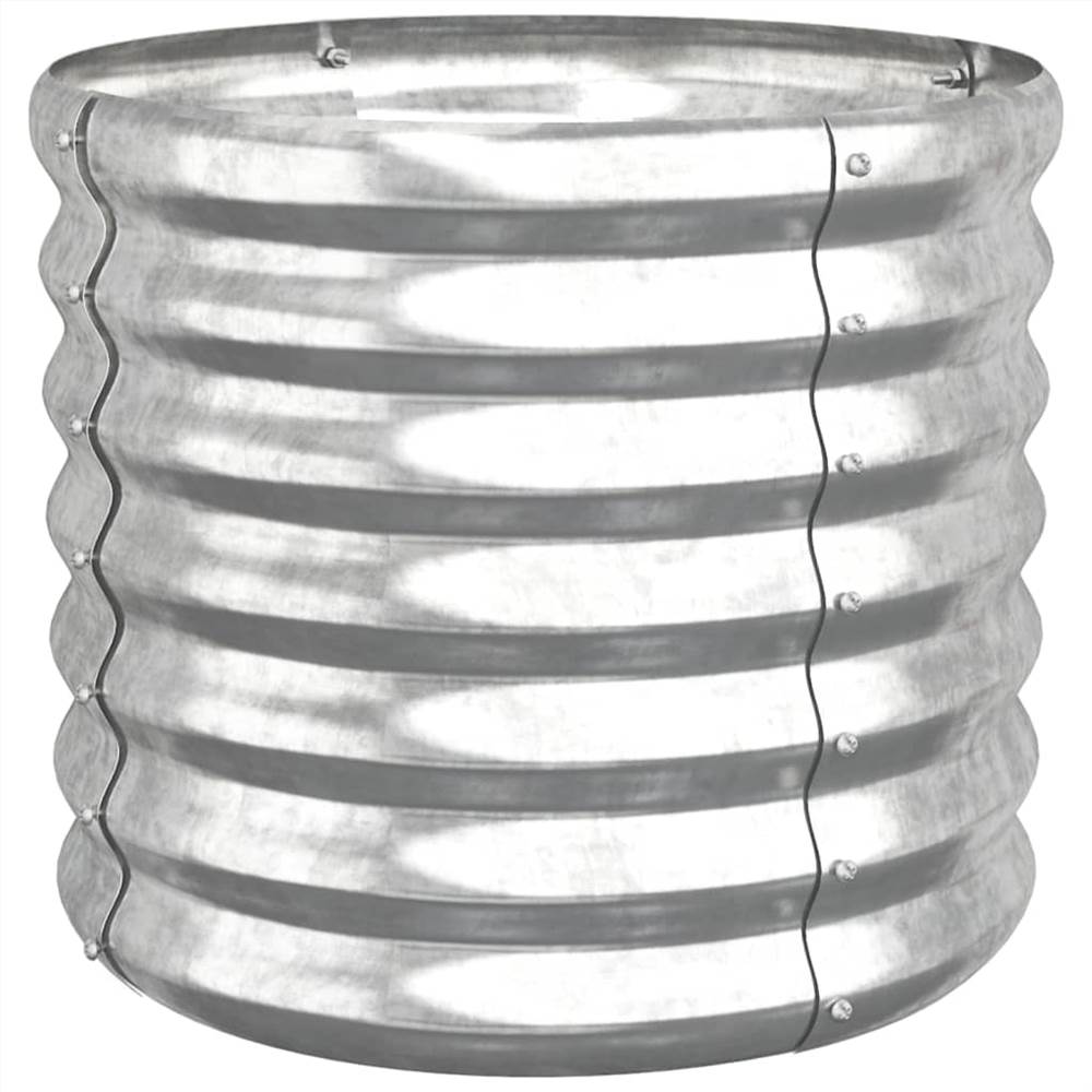 Garden Planter Powder-coated Steel 40x40x36 cm Silver