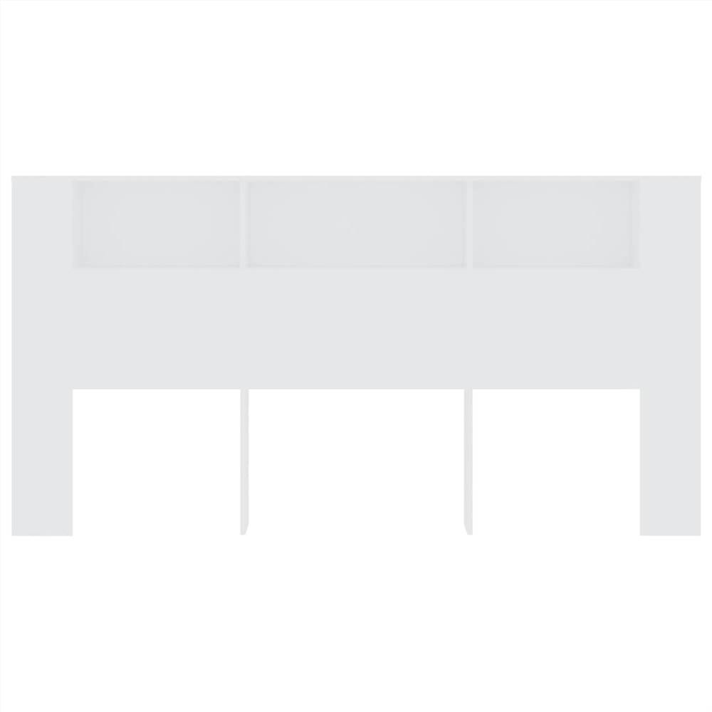 Headboard Cabinet White 200x18.5x104.5 cm