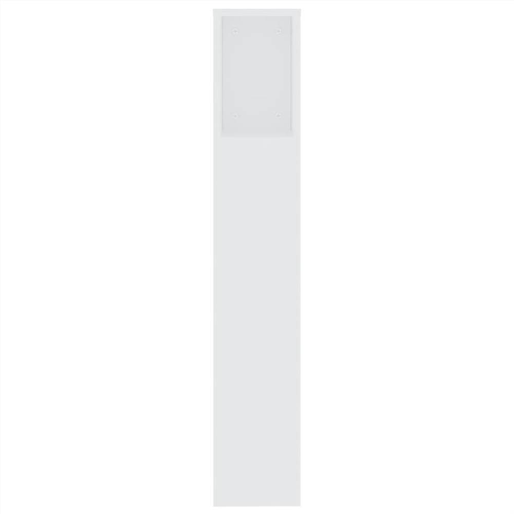 Headboard Cabinet White 200x18.5x104.5 cm
