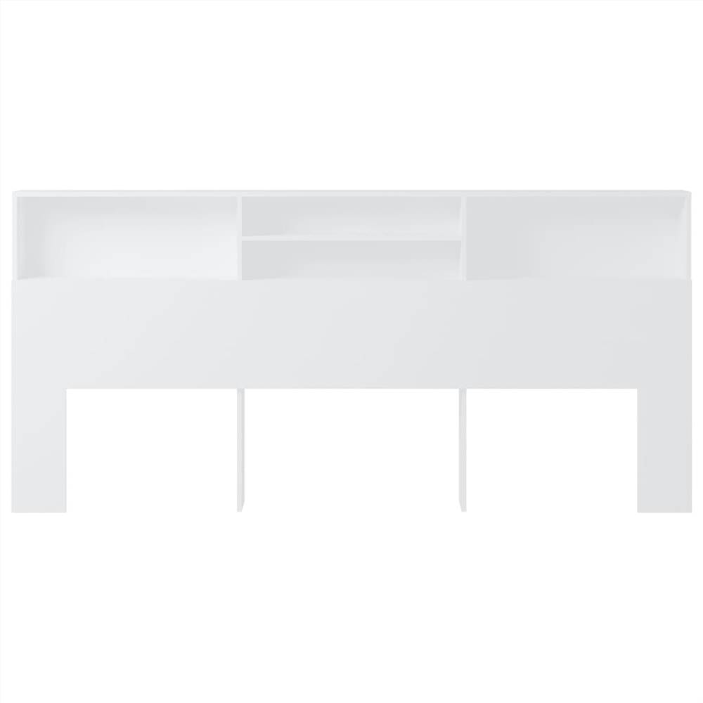 Headboard Cabinet White 220x19x103.5 cm