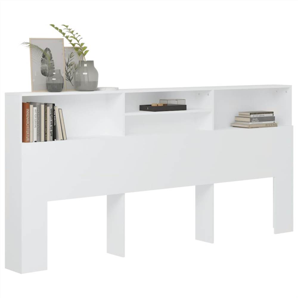 Headboard Cabinet White 220x19x103.5 cm